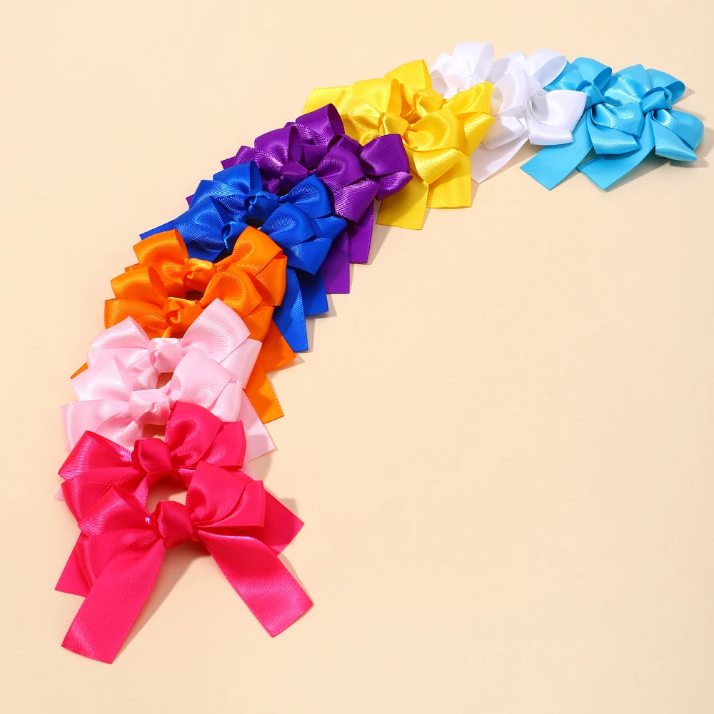 

2pcs Ribbon Bowknot Hair Clips for Girl Solid Color Bows Hairpins Hairgripe Kids Boutique Baby Hair Accessories Gift Wholesale