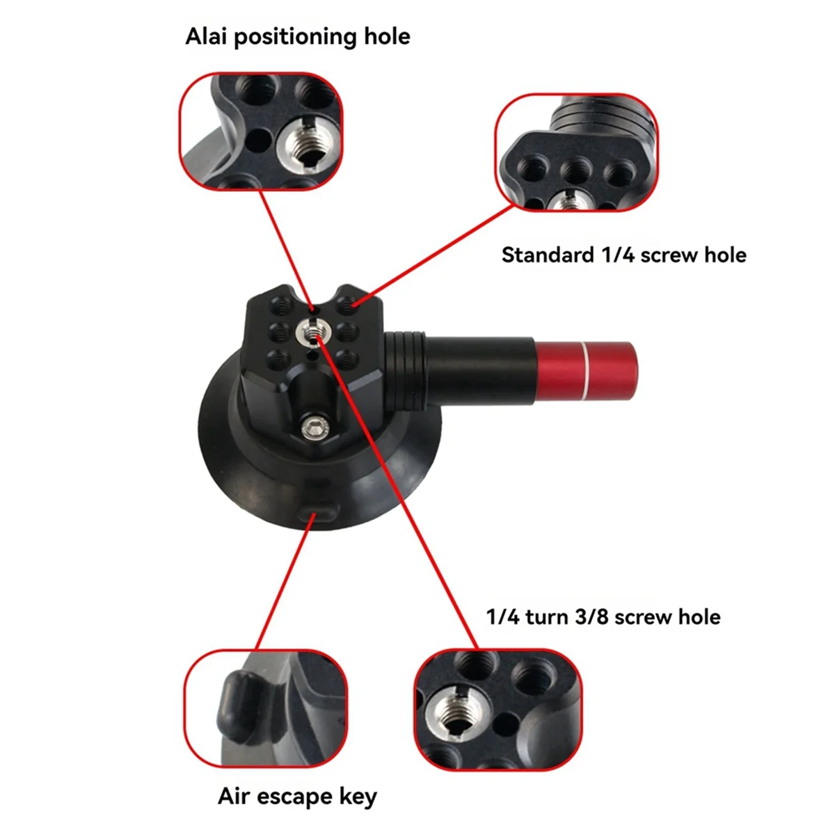 

B57A 3 Inch Car Photography Suction Cup First-Person Perspective Car Mount Suitable for Gopro Accessories Black