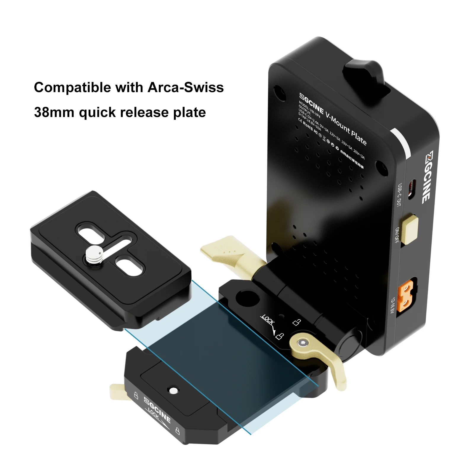 ZGCINE VM-VP4 لوحة بطارية مزدوجة سريعة الإصدار على شكل حرف V لـ Arca-Swiss، على شكل حرف L لكاميرا Sony Canon Nikon DSLR، حامل ثلاثي القوائم