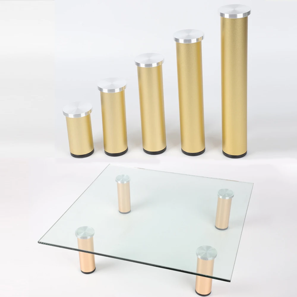 4PCS Aluminum Alloy Non Perforated Coffee Table Feet Adjustable Glass Adhesive Support Legs Metal Bathroom Cabinet TV Cabinet image 4
