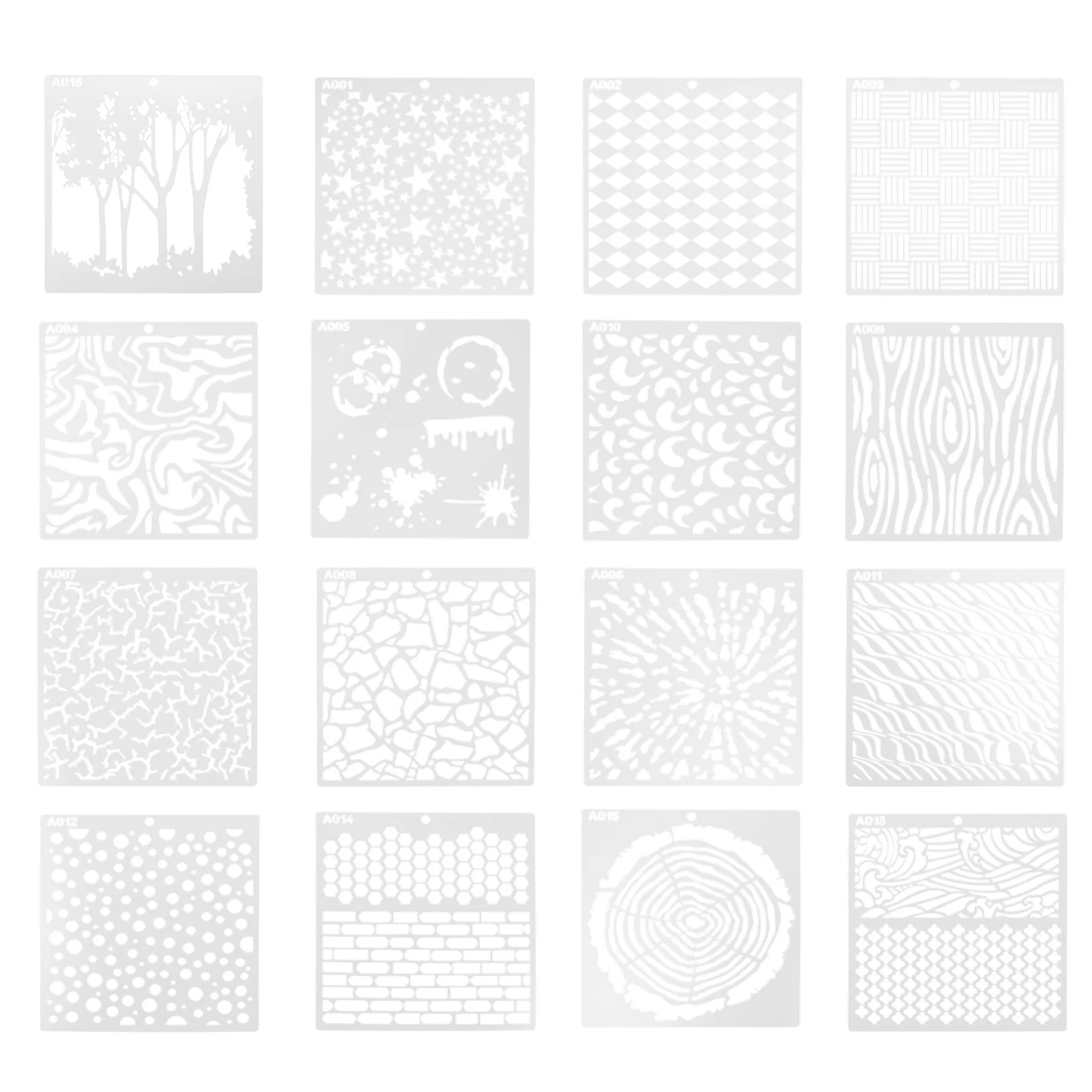 

16 Sheets Landscape Painting Template Decorative Stencils DIY Plastic Templates for Crafts Wall Unique Hollow-out Drawing