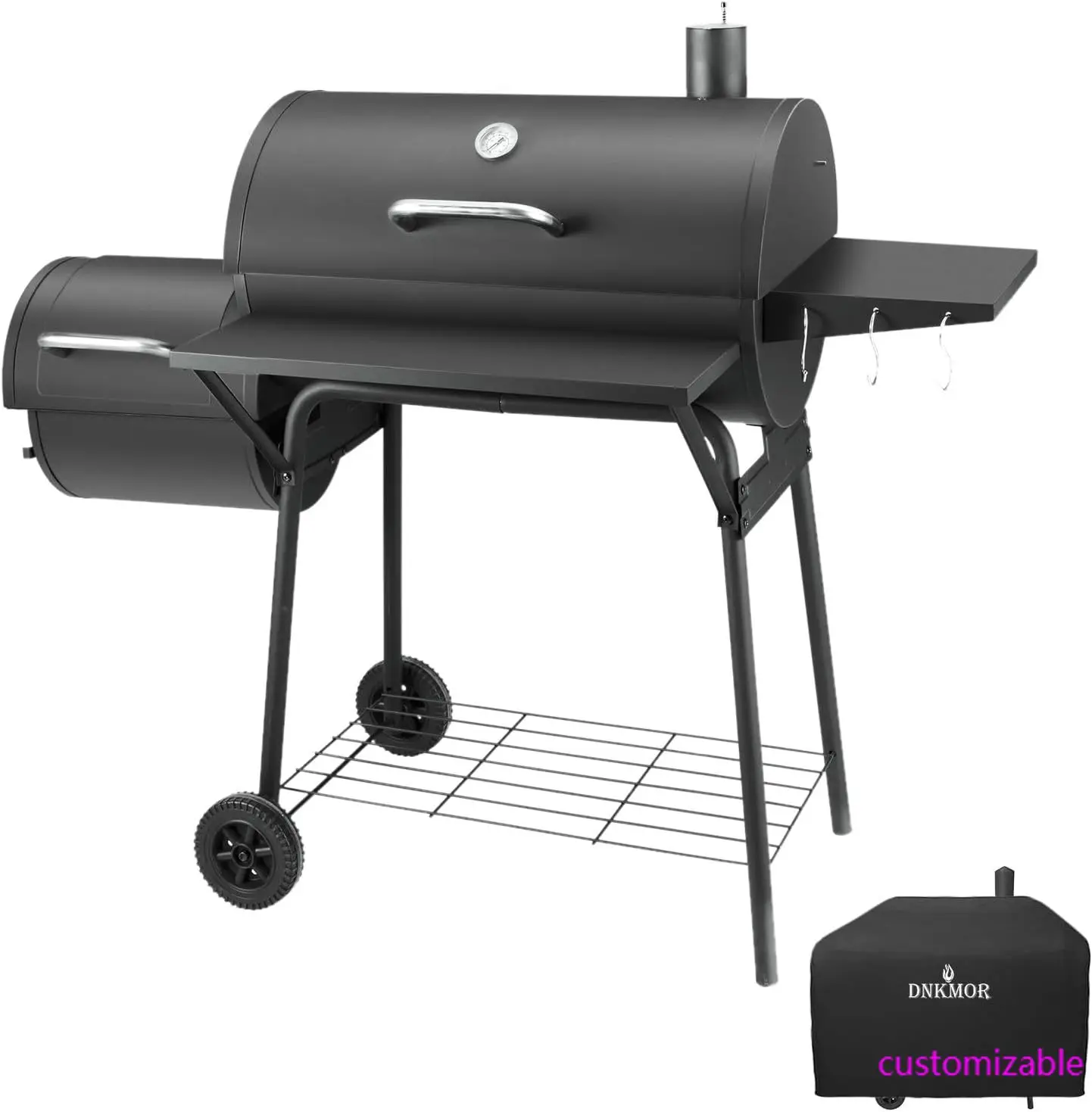 

Charcoal Grill with Offset Smoker,BBQ Grills with Side Table,Outdoor Cooking with 714 Square Inches,Backyard Camping Picnics