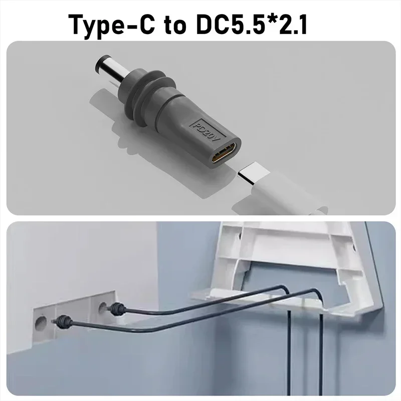 DC5521 Male to Starlink Mini GEN3 PD 100W USB C Female Connector Charge Barrel Jack Power Plug Type C to DC/D Power Adapter