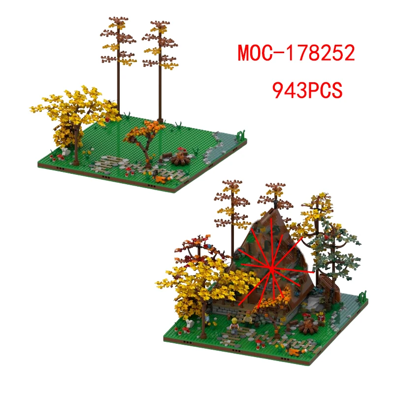 Spot petite MOC-178252 de particules assemblée ville bloc de construction maison affichage modèle puzzle jouet pour enfants bricolage cadeau créatif