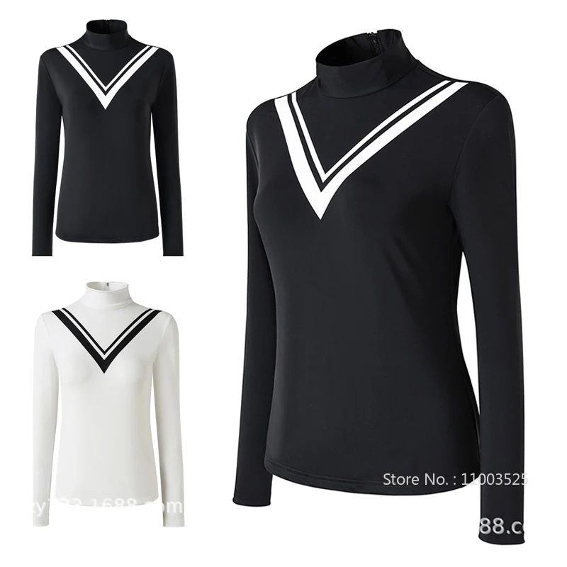 

Осенне-весенняя теннисная рубашка для гольфа, женские эластичные повседневные топы с длинными рукавами, женские футболки для гольфа с воротником-стойкой XS-XL