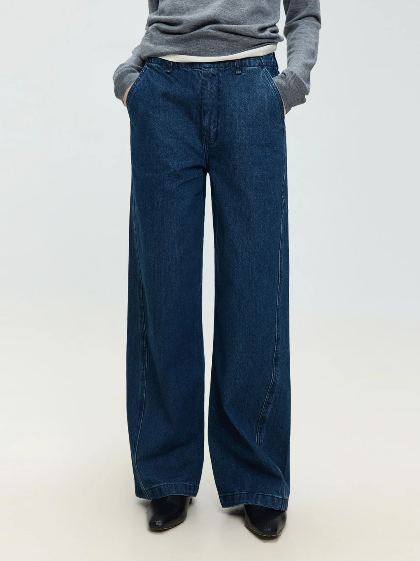 

Spring New Sle Women's High Waist Straight Leg Denim Jeans Drapey Retro Blue Commuter Versatile Casual High Waist Jeans