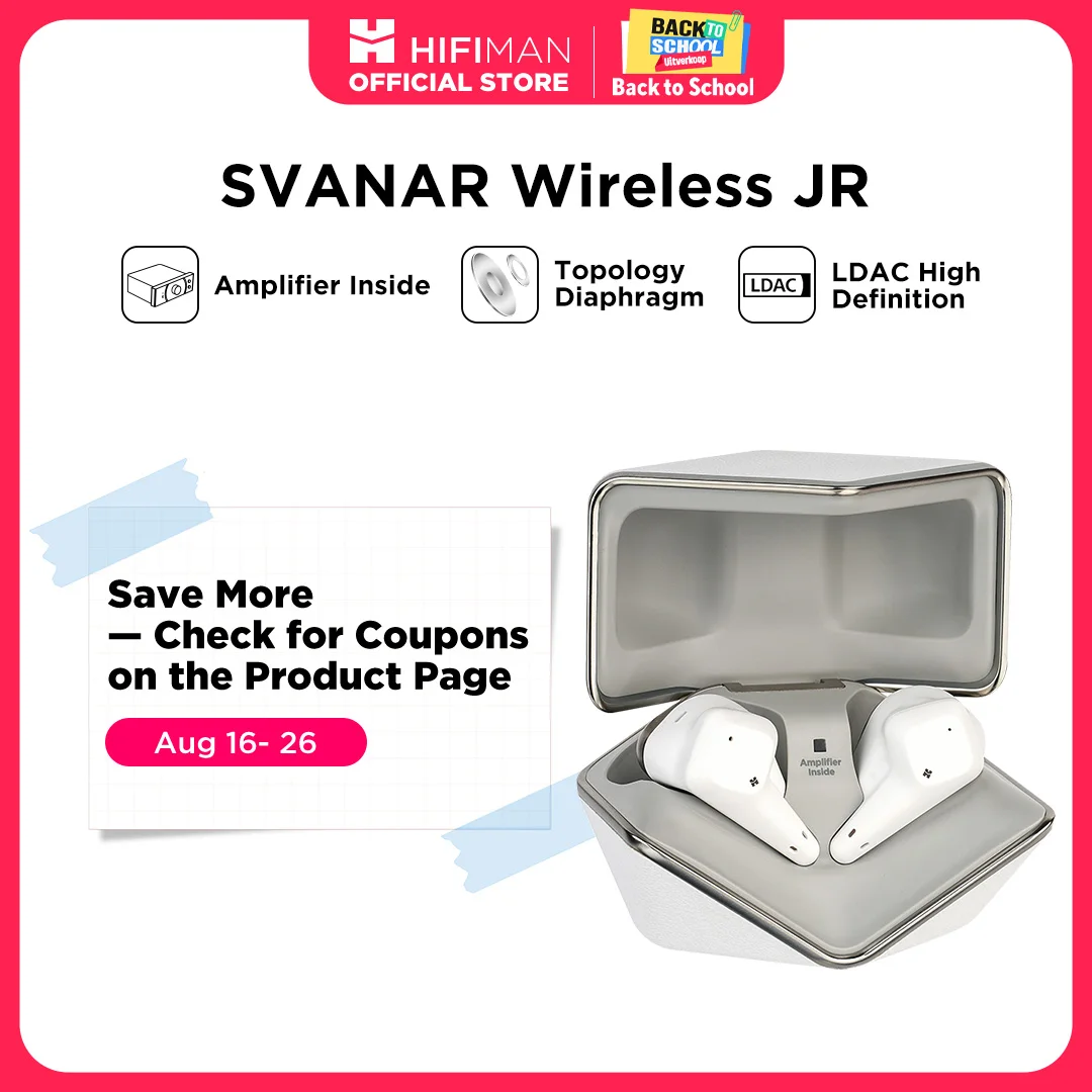 HIFIMAN SVANAR Wireless Jr. Noise Cancelling Bluetooth In-Ear Hi-Fi Earphones