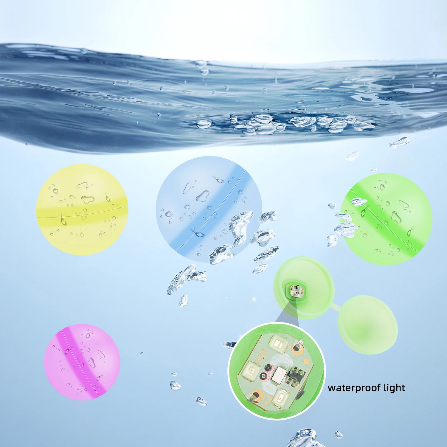 Fibbia per palla d'acqua in silicone luminescente per bambini, lotta per l'acqua estiva, piscine da spiaggia, giocattoli per l'acqua, colori casuali