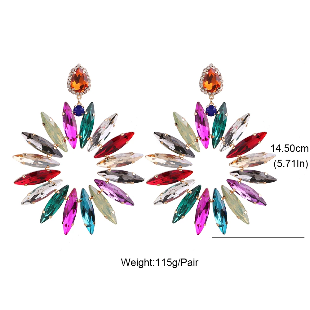 Women Wedding Ear Big Crystal Earrings For Women Large Drop Dangle Earings Female Rhinestone Jewelry Luxury Jewelery Wholesale