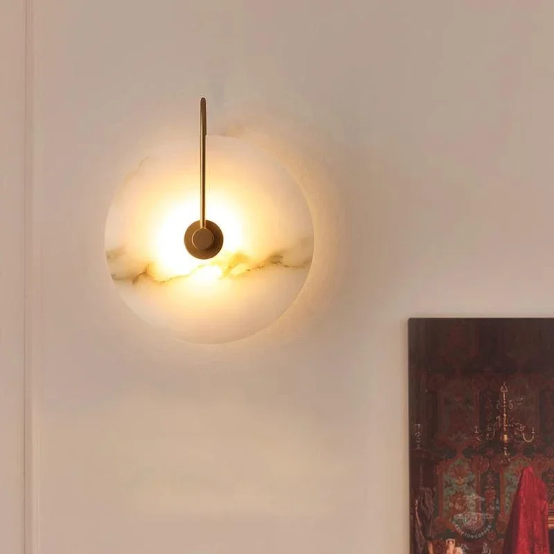 TechHPPostmodern Marble Wall Lamp Bedroom Bedside Hotel Corridor Lighting Living Room Background