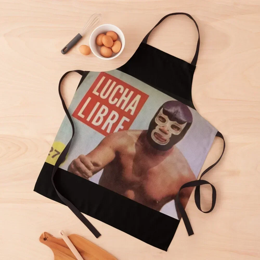 

Lucha Libre - Blue Demon Apron Chef Uniform Woman Custom Kitchens Accessories cooks clothes Apron