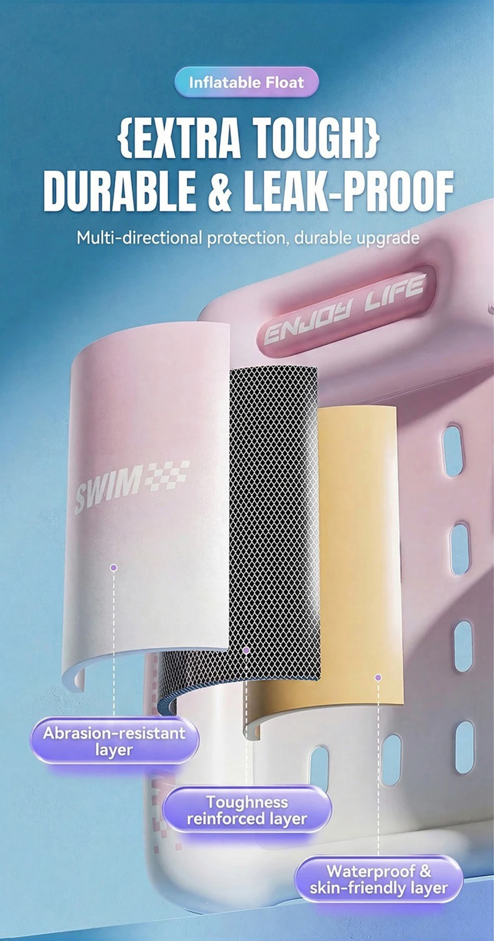 Aufblasbare Schwimmmatte, Formstabiles Luftboot mit Hoher Auftriebskraft, Coole Netz-Sitzfläche & Kissen, Kippsicherer Faltbarer Wasser-Loungesessel FY-5 – Detail 6