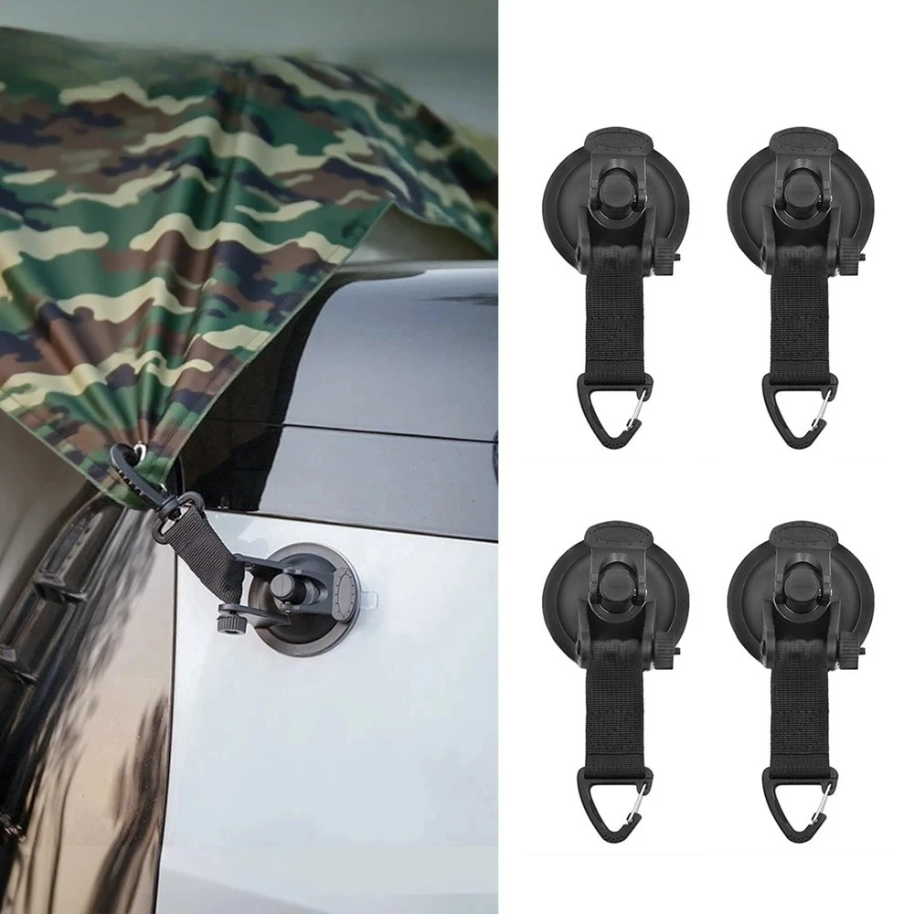 2/4 Peças Gancho de Sucção para Tenda de Carro, Fixadores Laterais para Toldo, Acessório para Acampamento ao Ar Livre, Van e RV, Gancho de Segurança para Carro e RV