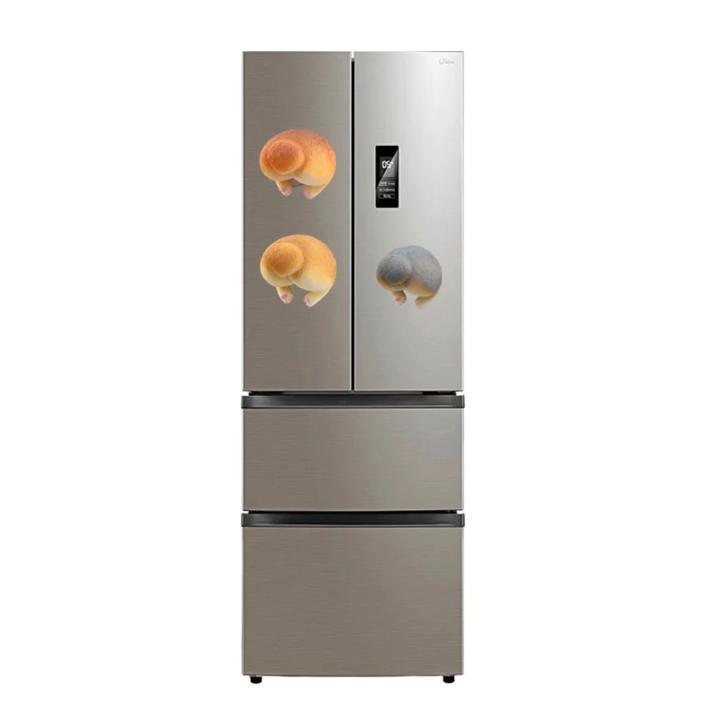 

Corgi Butt Refrigerator Sticker Magnetic Stereo Creative Funny Refrigerator Sticker for Home (with Magnetic Sticker Light Coffee