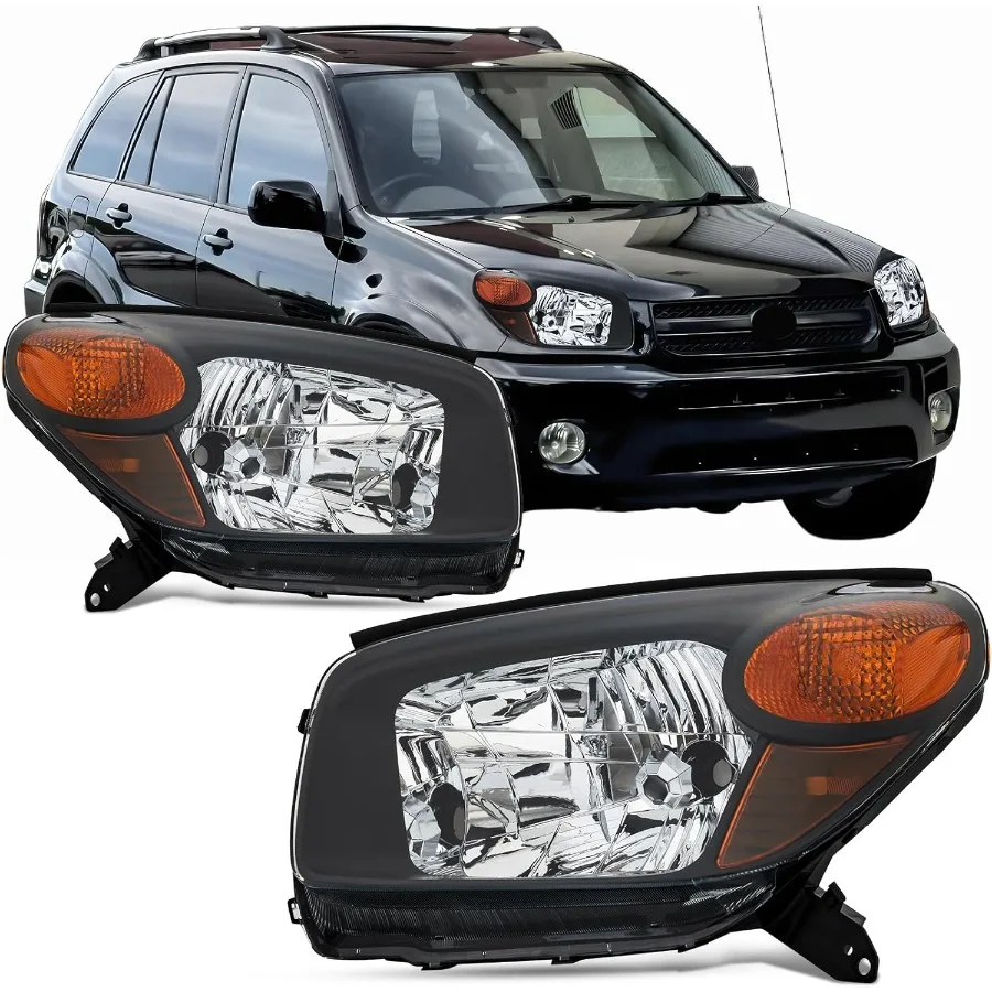 

Фара в сборе, совместимая с сменными фарами RAV4 2004 2005 г., пара водителя и пассажира, черная, 05 04 RAV 4 Head
