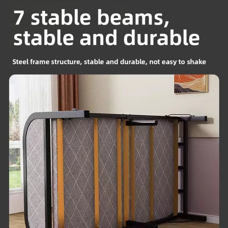 Space Saver Durable Iron Frame Easy Set Up Foldable Single Bed Foldable Bed Foldable Single Bed for Apartment Office Napping
