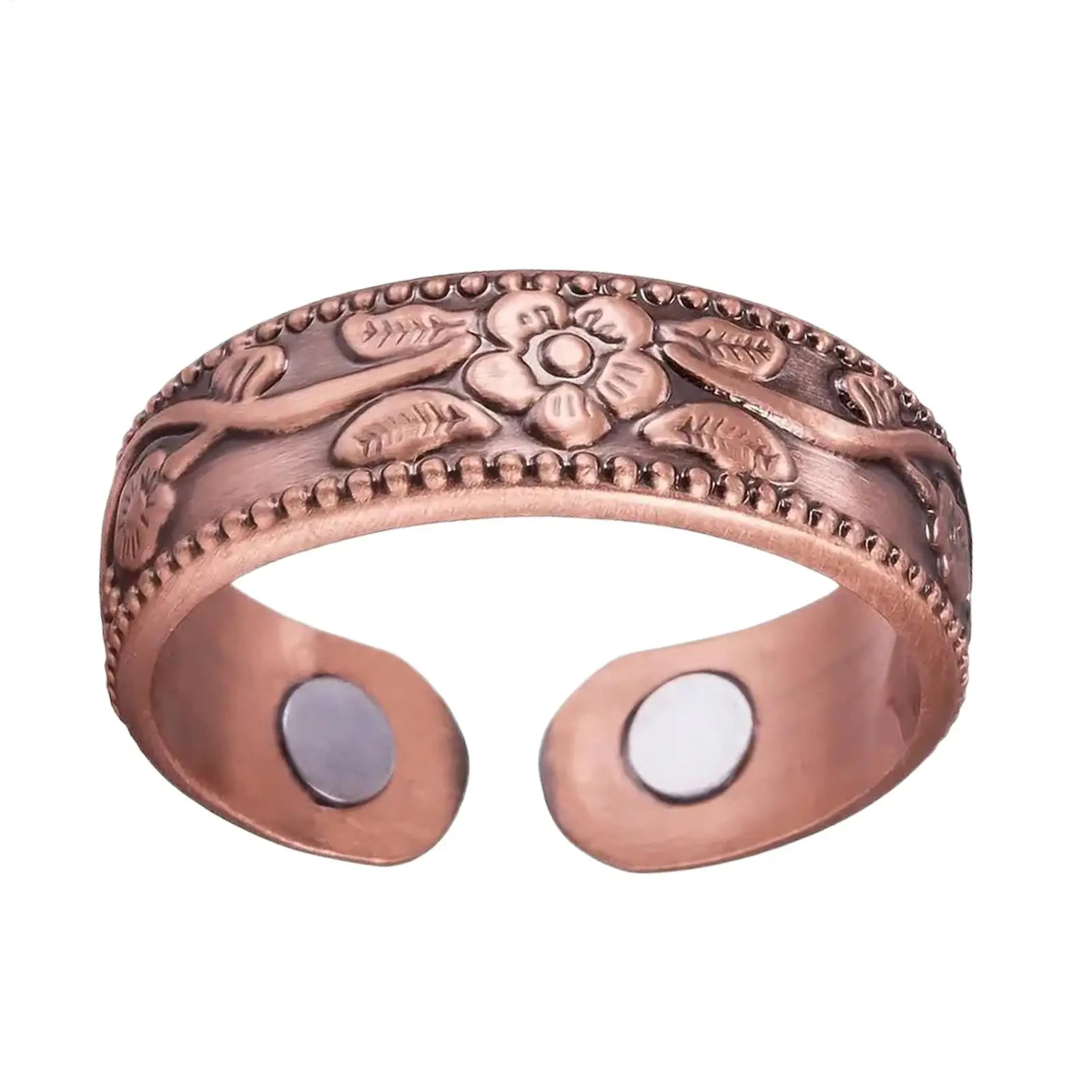 1pc Retro Magnetic Copper Ring Wave 6mm Adjustable Open Cuff Women Men Health Energy Jewelry for Arthritis Pain Relief
