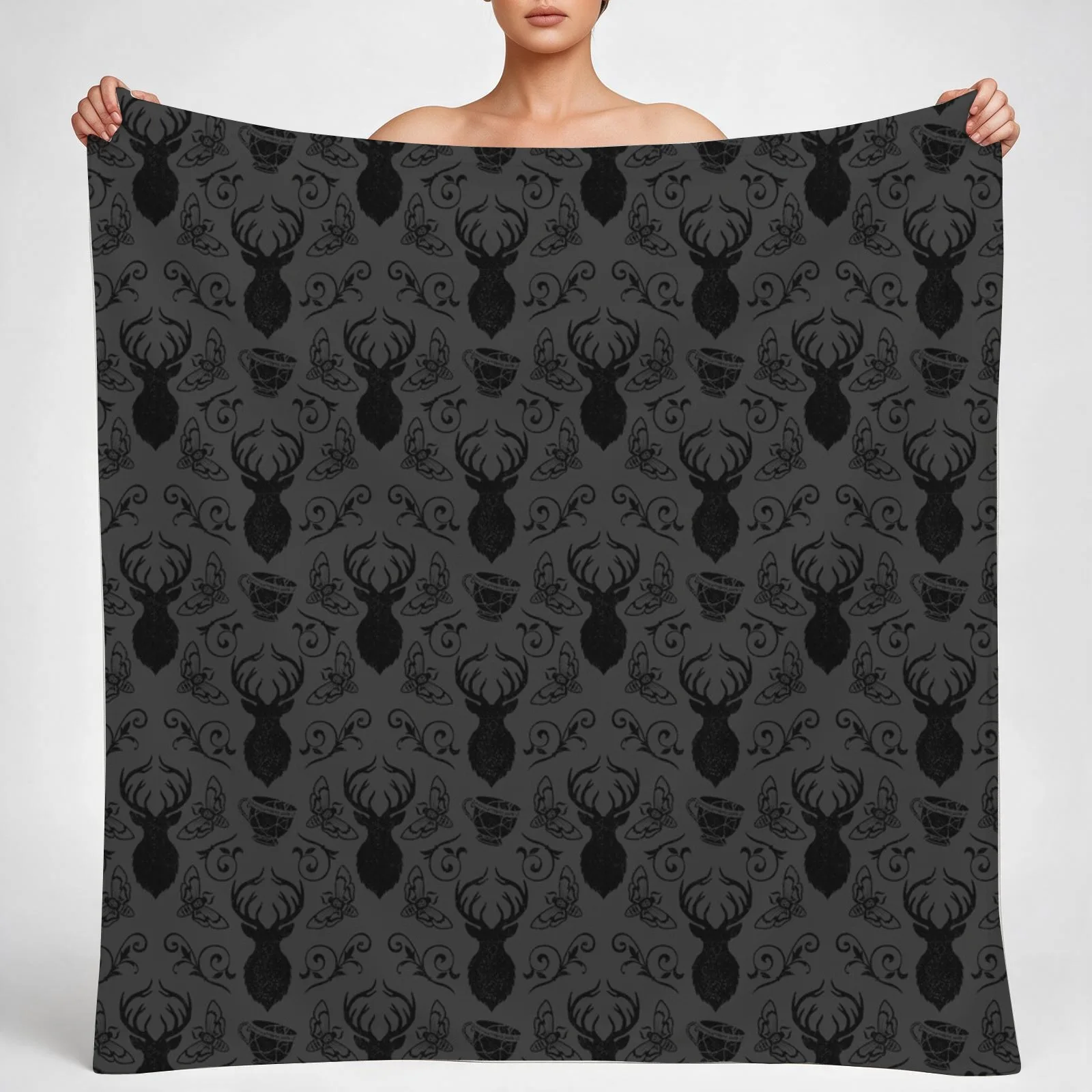 silence of the stag Throw Blanket couch cozy soft plush fuzzy picnic outdoor blanket