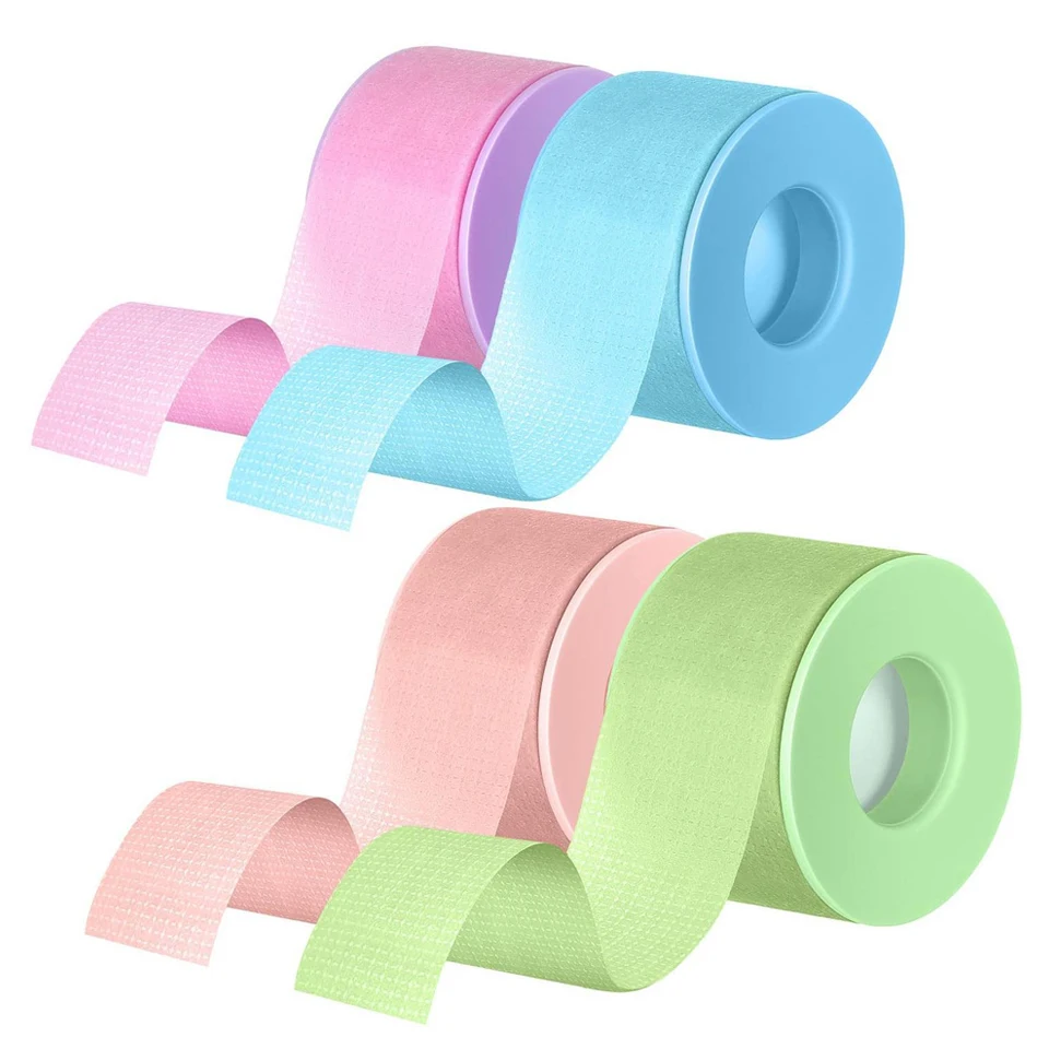 10 rollos de cinta de Gel de silicona para extensión de pestañas, cinta no tejida debajo de los ojos, almohadillas, mezcla de colores, pegatina transpirable para ojos, parches para ojos