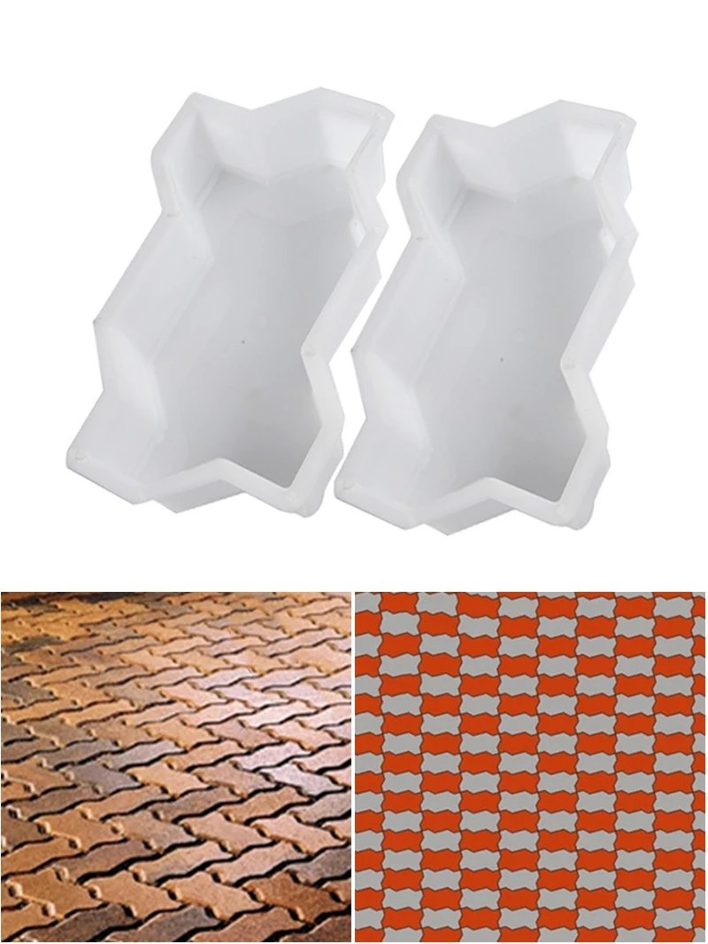 DIY Paving Brick Mould Waves Shaped Walk Maker Reusable Concrete Path Maker Mold Stepping Stone Paver For Lawn Patio Yard Garden