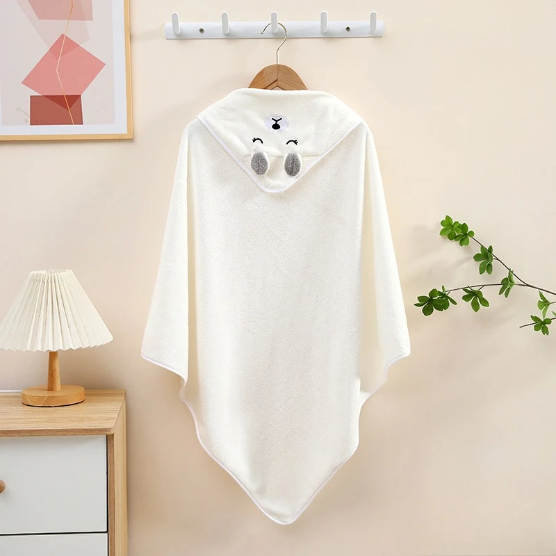Multifunctional Coral Fleece Hug Quilt for Newborns Universal for All Seasons Baby Out Blanket Hooded Bath Towel Cape