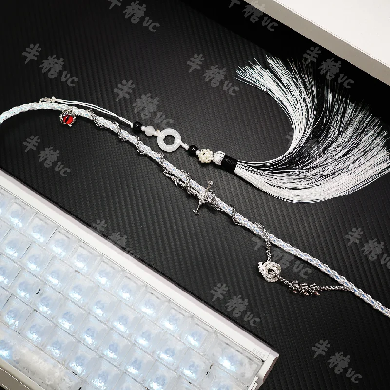 Chinese Style Keel 8k Magnetic Shaft Keyboard Cable Single Crystal Copper Aviator Cable Luminous Wire Compatible With Ev63 Mik