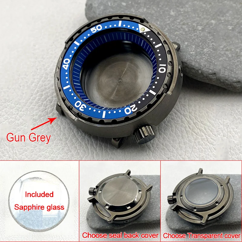 

Корпус NH35 Корпус для часов с пистолетом, серым тунцом, консервированный корпус NH35, циферблат, сапфировое стекло, подходит для NH34 NH35 NH36 4R35 7S26, детали автоматического механизма