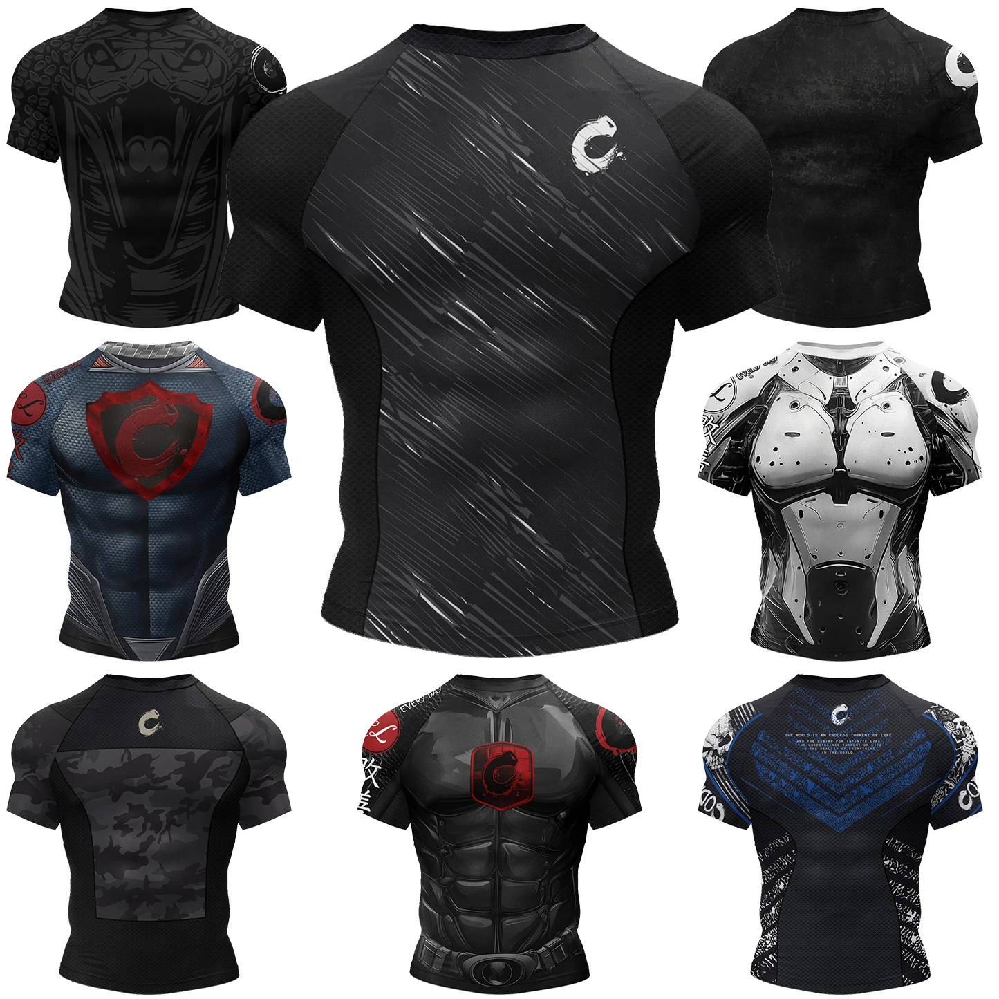 Cody Lundin No Gi Bjj Jiu Jitsu Kickboxing Training Rashguard Polyester Spandex Compression Sublimation Sports Men T-Shirts