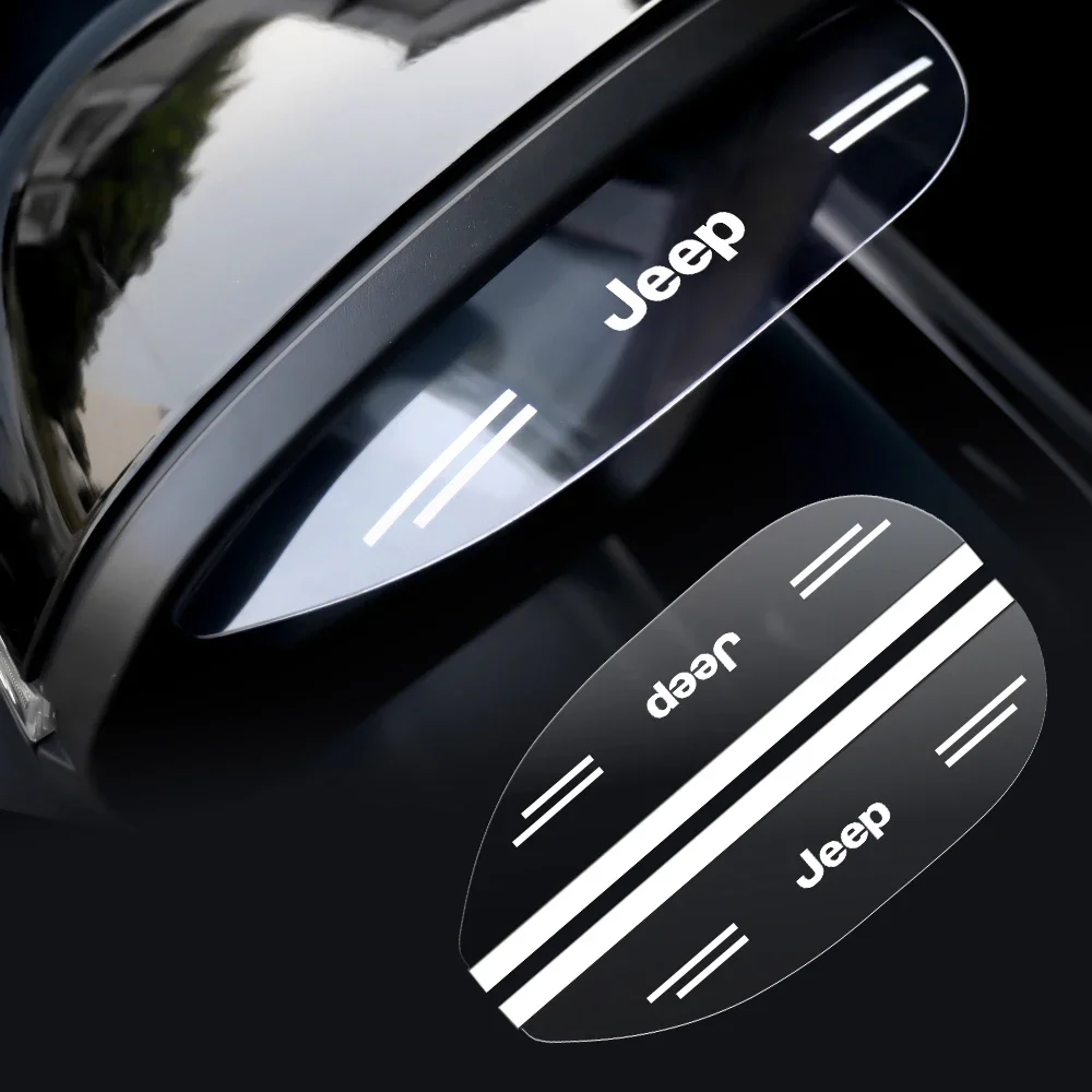 

2Pcs Car Side Mirror Rain Guard Rearview Mirror Rain Visor Waterproof Car Exterior Accessories For Jeep Wrangler Grand Cherokee