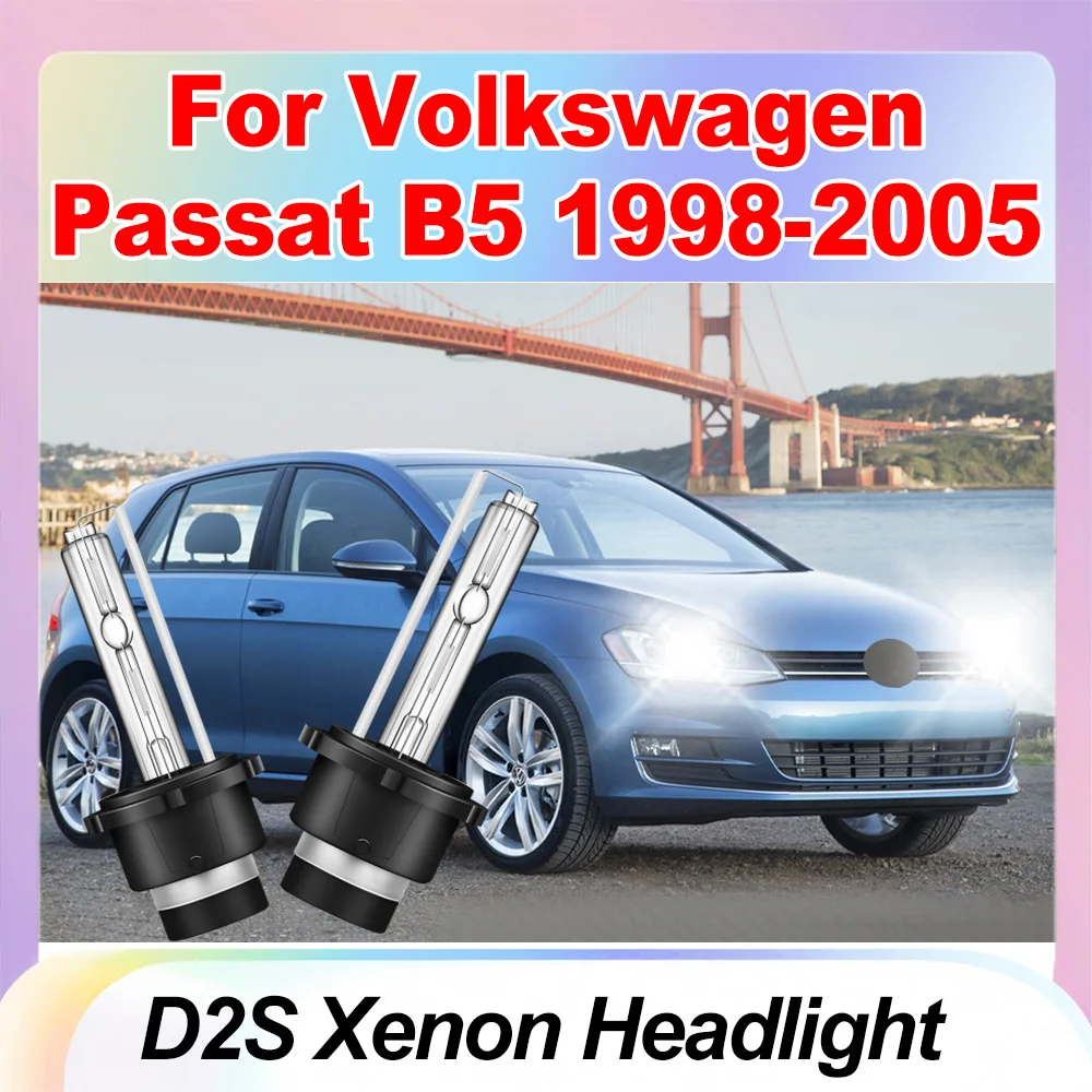 

2PCS Front Lights D2S Xenon Headlight Car Lights 12V Plug And Play Xenon Lamps 6000K White For Volkswagen Passat B5 1998-2005