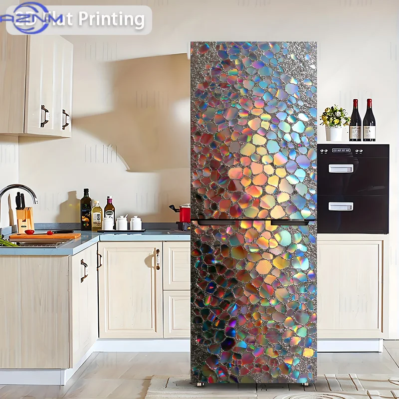 [Printing] Refrigerator Sticker [60×180 Cm] Dazzling Glazed Light Wall Sticker Decoration Wallpaper Self-Adhesive Self-Adhesiv view 2