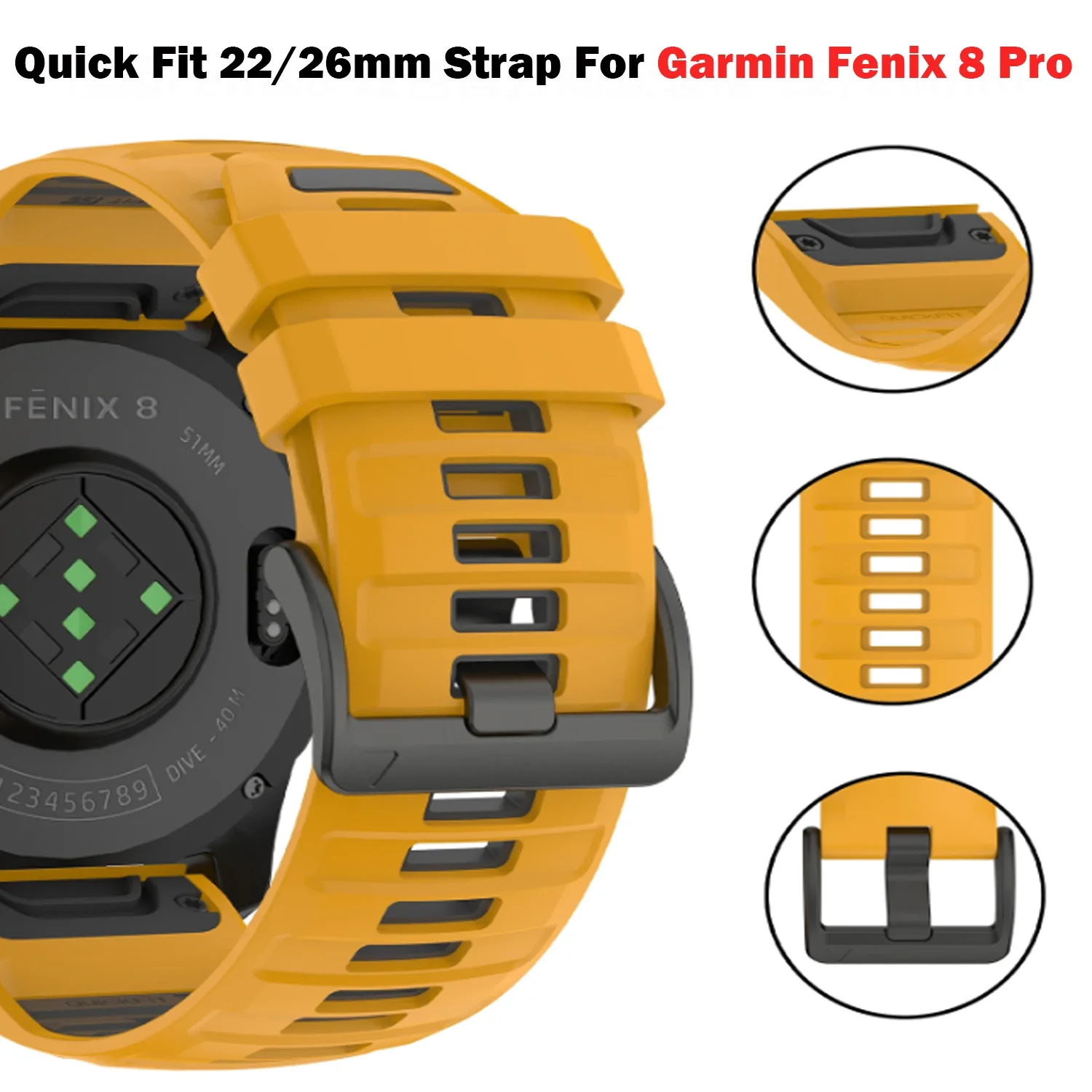22mm/26mm Uhrenarmband für Garmin Fenix 7X Fenix 8 Pro 51mm 47mm Sportarmband Tactix8/Instinct 3 QuickFit Silikonarmband