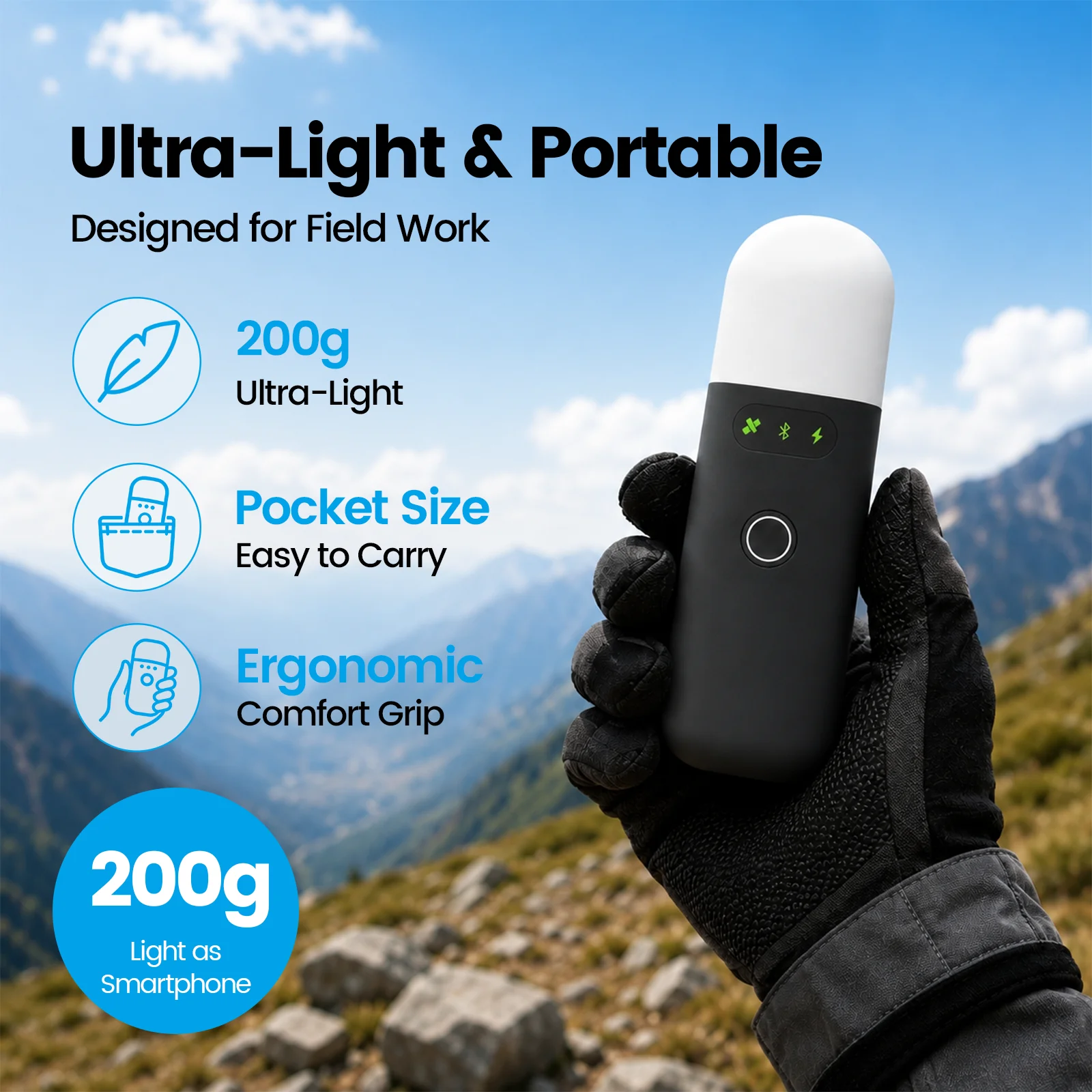 A&I GeoPOD Handheld GNSS RTK IMU 90 Tilt Survey GPS Receiver with Lifetime Free Survey Software Land Mapping Surveying Equipment