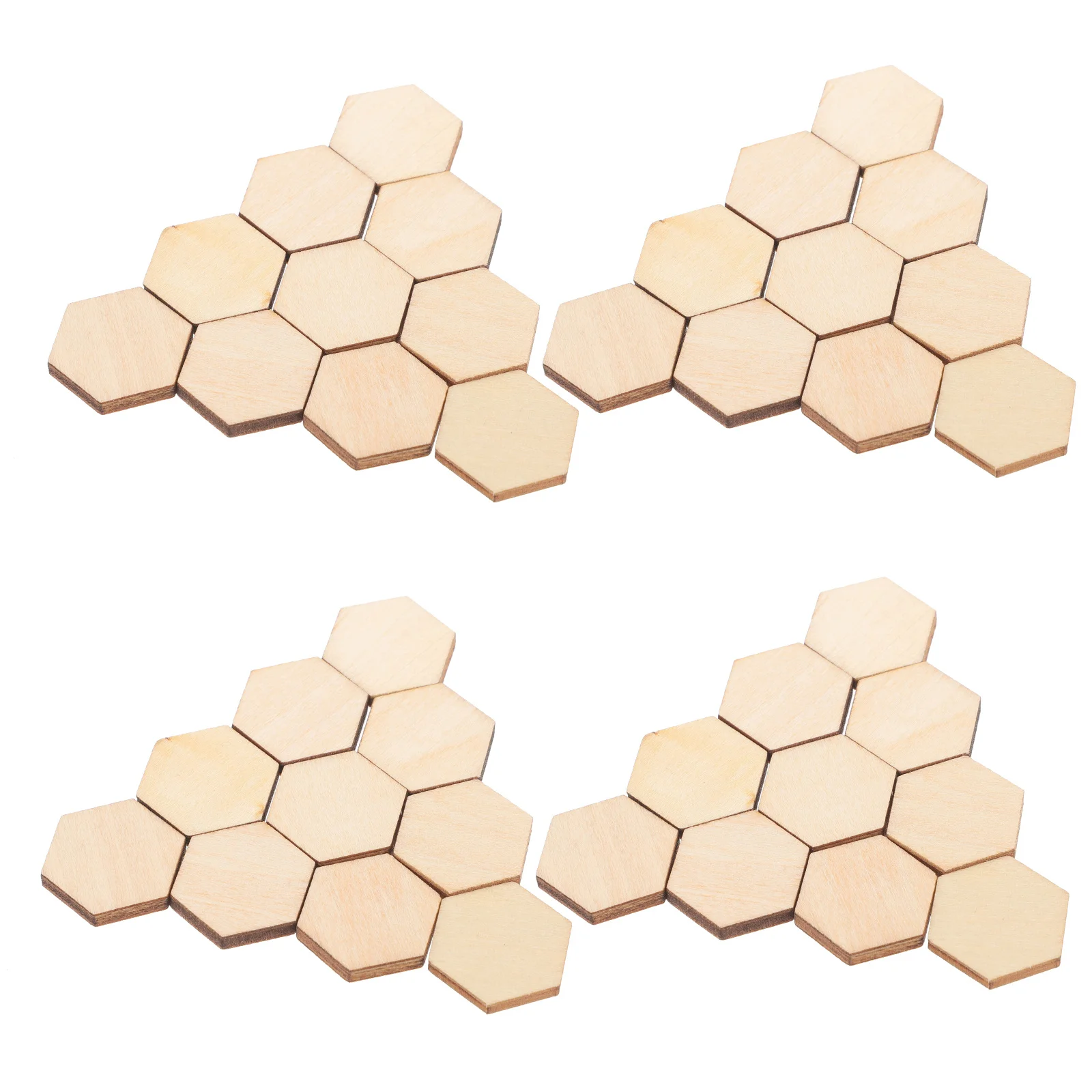 

100Pcs Beech Wooden Hexagonal Shapes Smooth Surface Creative Decorations for Wedding Birthday Christmas DIY Crafts