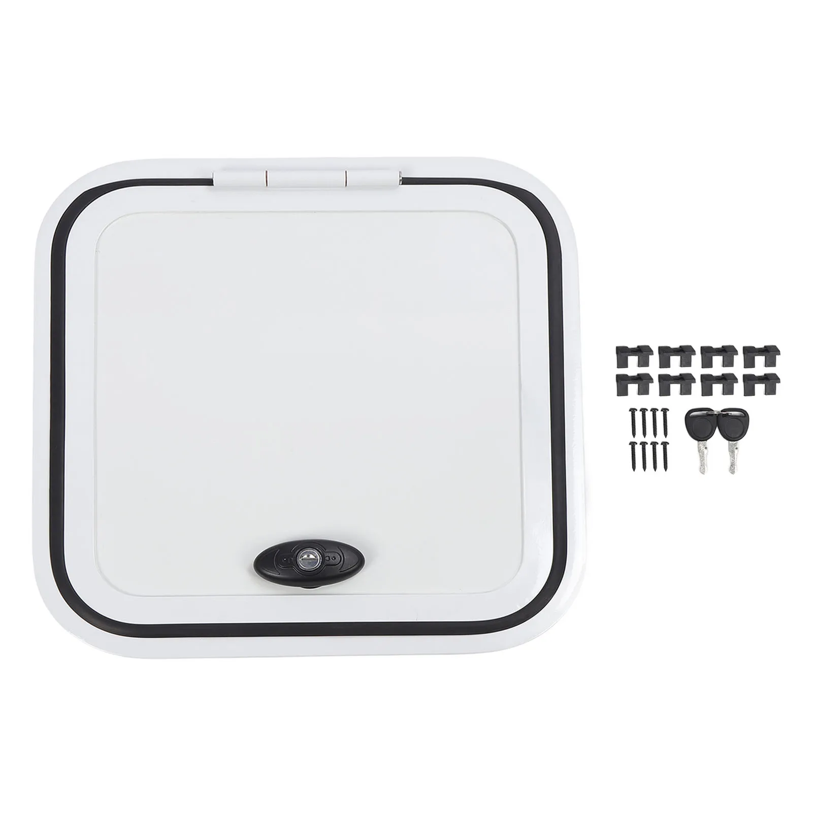 RV Compartment Door 16 X 16in Motorhome Baggage Door Rounded Corner Anti Fade Excellent Sealing Shock Absorbing for Campervan