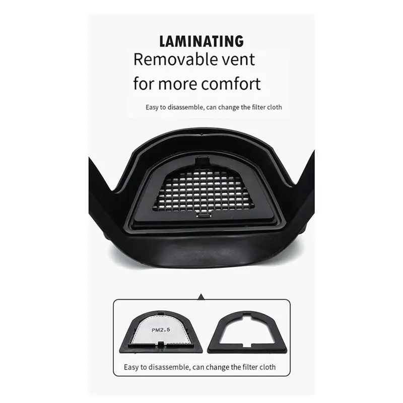 AB33-5 Set Work Protection Mask Full Face Protector Shield Transparent Facial Protector Face Dustproof With 10 Filter Black