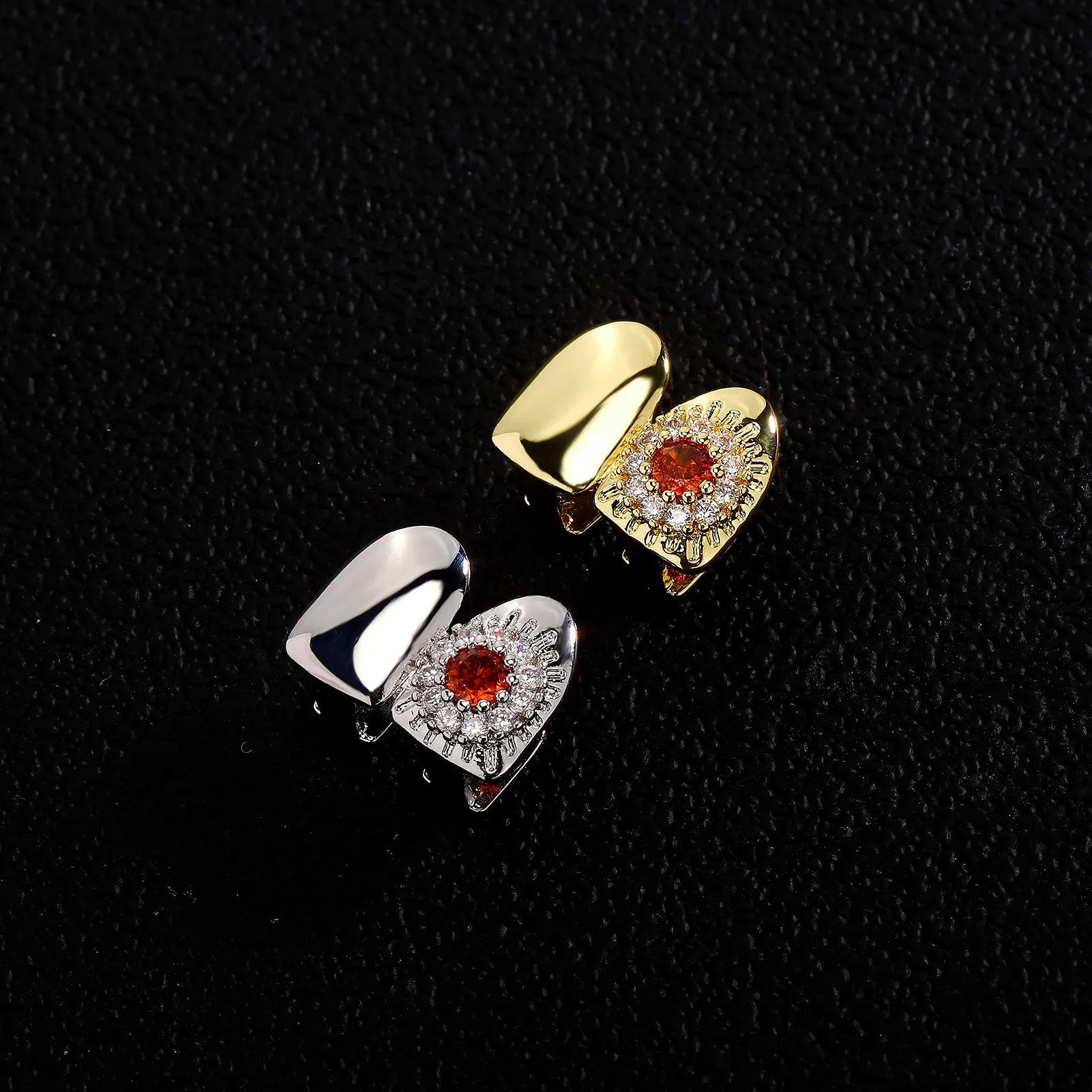 YOUNGX ダブルスムースフラワージルコン歯キャップ 女性 - Body Jewelry Men のレビューと価格