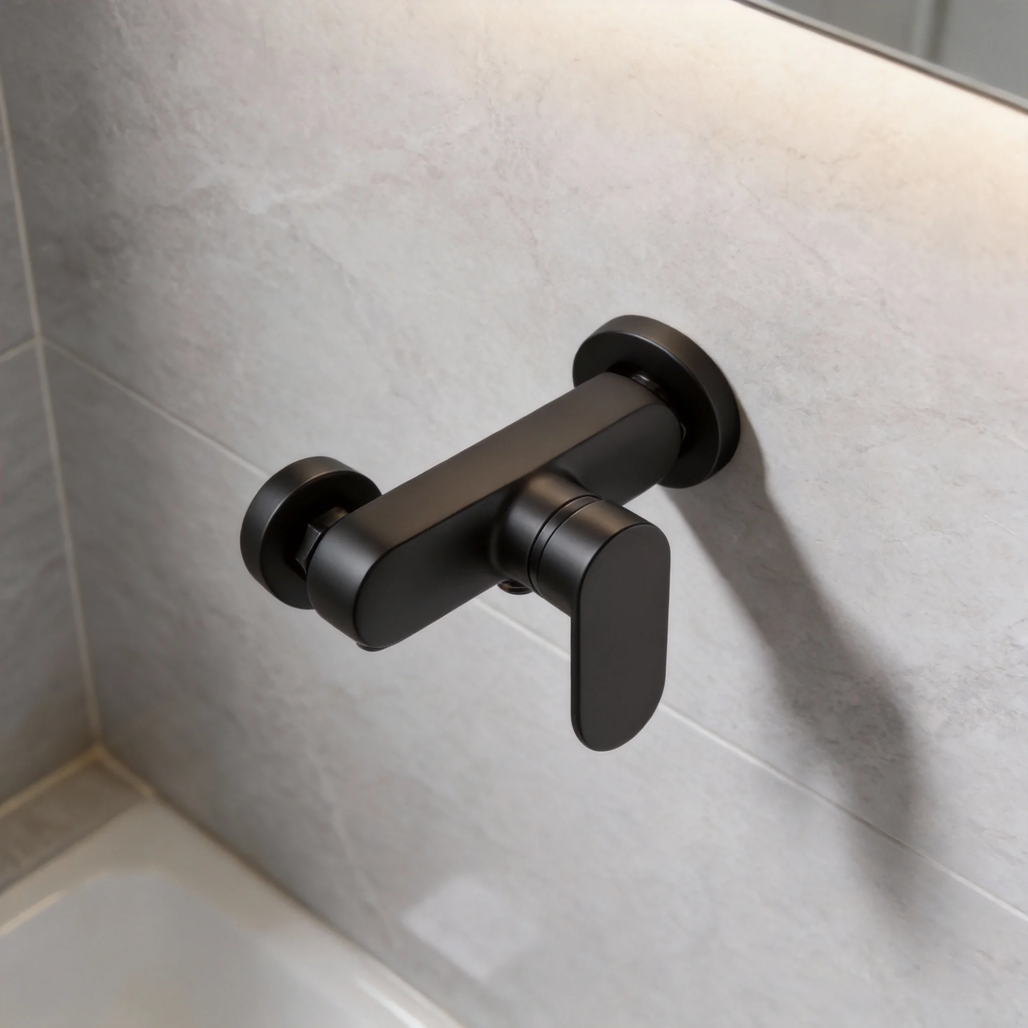 

Bath Shower Mixer Tap Black Modern Bathroom Faucet With Adjustable Handle Hot And Cold Mixing Valve Shower Faucets