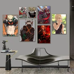 1 szt. Mój bohater akademicki Bakugo Katsuki plakat Anime plakaty HD domowy pokój Bar wystrój kawiarni sztuka malowidło na ścianę