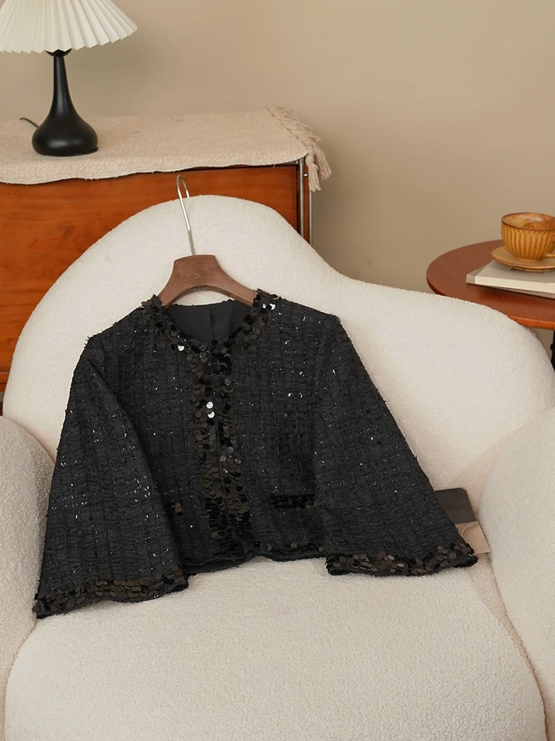 

Тяжеловее пальто Bla iny Tfeta round Ne ort для женщин Ele Ladylike Feel, высококачественное полиэфирное волокно