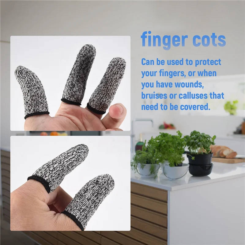 CMHI-10 PCS Finger Cots Cut Resistant Protection, Extender For Kitchen, Work, Sculpture, Anti-Slip, Reusable