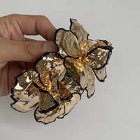 Vintage Metal Large Black Gold Color Flower Earrings for Women Exaggerated Big Earrings Holiday Party Jewelry Gifts