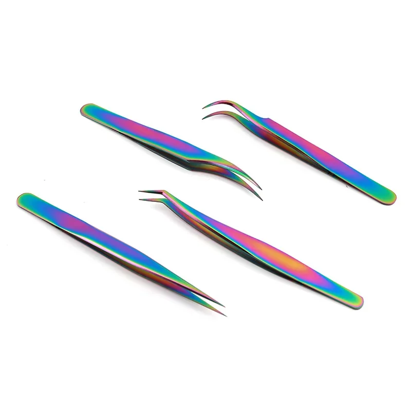 Pincettes pour cils, 1 pièce, super dures, Extensions hautes, précision en acier inoxydable, antistatiques