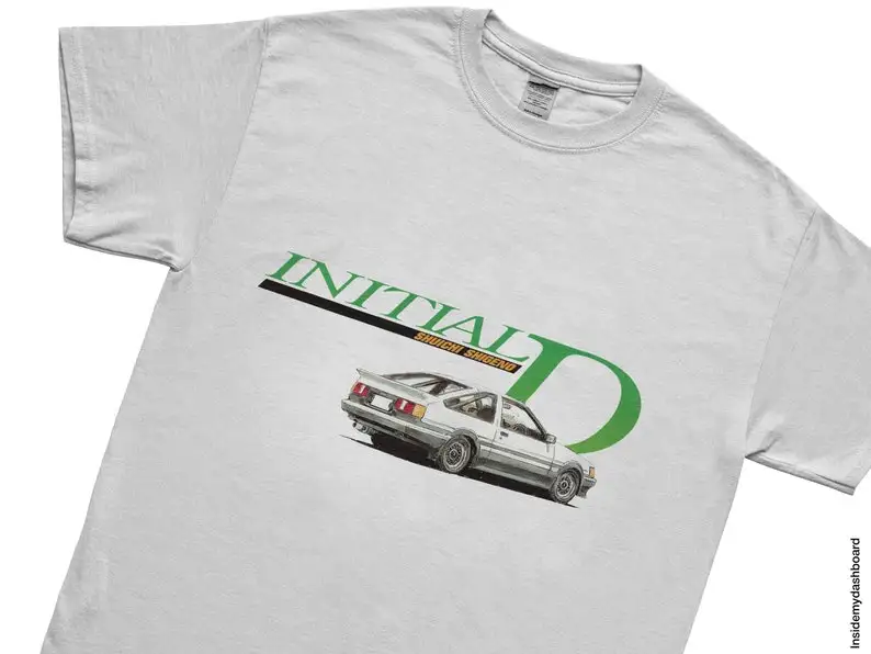 Initial D AE86 Green Logo T-Shirt, Hachi-Roku, Skyline, GTR, JDM Anime Drift Racing Tee