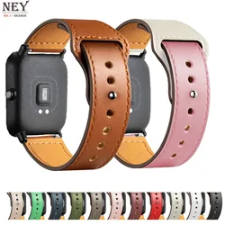 Leather band For Amazfit GTS 4/3/2/2e/GTS2 Mini/GTR 4/3 Pro/2/2e/stratos 3 20mm/22mm Watch strap Bracelet Amazfit bip-U-S-lite