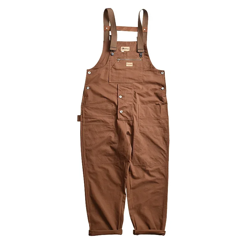 Men Cargo Pants Overalls Patchwork Pencil Pants More Than A Pocket Safari Casual Loose Fit Solid Color Ankle Length Flat