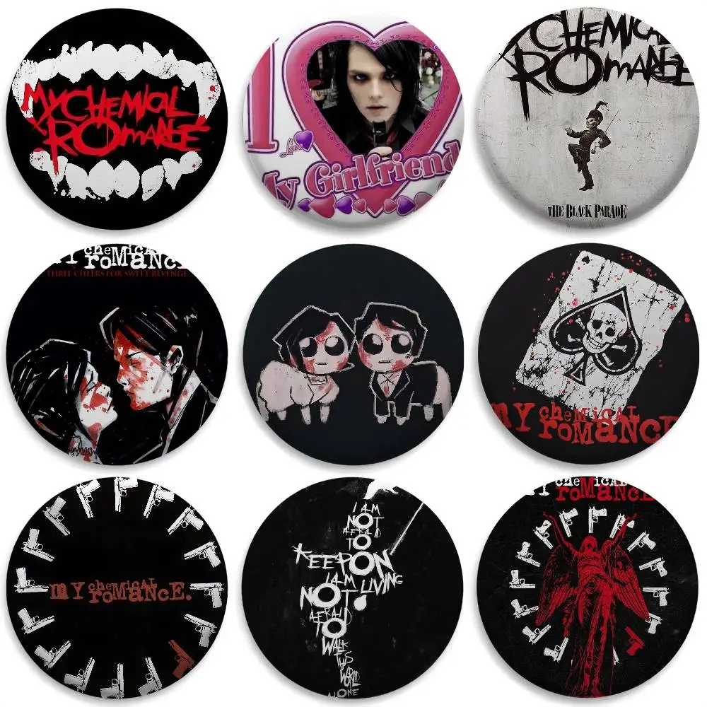 

My Chemical Romance Band Badges Round Exquisite Badge Brooches Creative Pins For Clothes Hat Backpack Gift Accessories