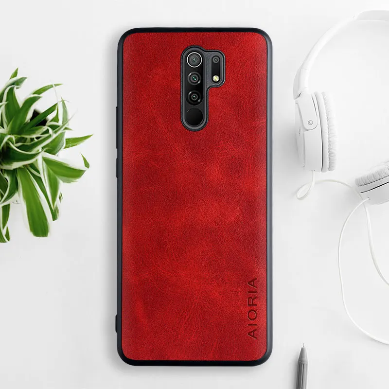 Case for Xiaomi Redmi 9 9A 9C Luxury Vintage leather skin phone cover for xiaomi redmi 9 case funda Business coque capa
