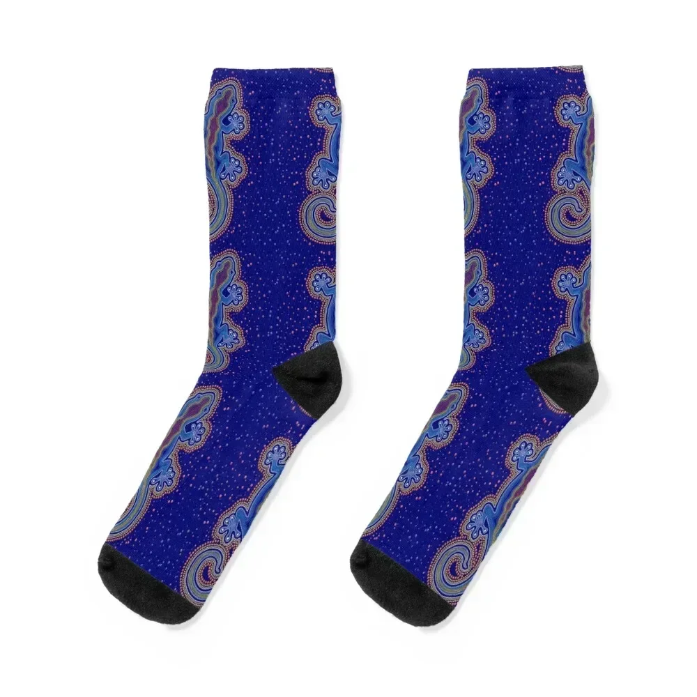 

Gecko Tribal Aboriginal Dot Art Socks hip hop Soccer Sports hiking Women's Socks Men's