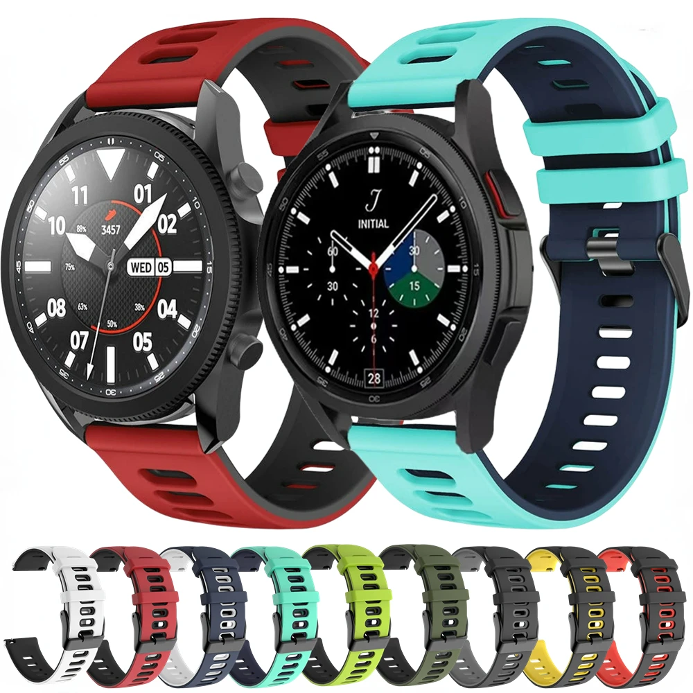 

Ремешок силиконовый для Samsung Galaxy Watch 3/4/4 Classic/5/5 Pro, браслет для Huawei GT 2/Amazfit GTR/GTS, 20 мм 22 мм 44 мм 45 мм 46 мм